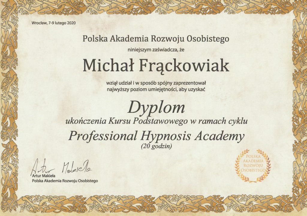Hipnoza dla Ciebie – Michał Frąckowiak 23 2020.02 pha