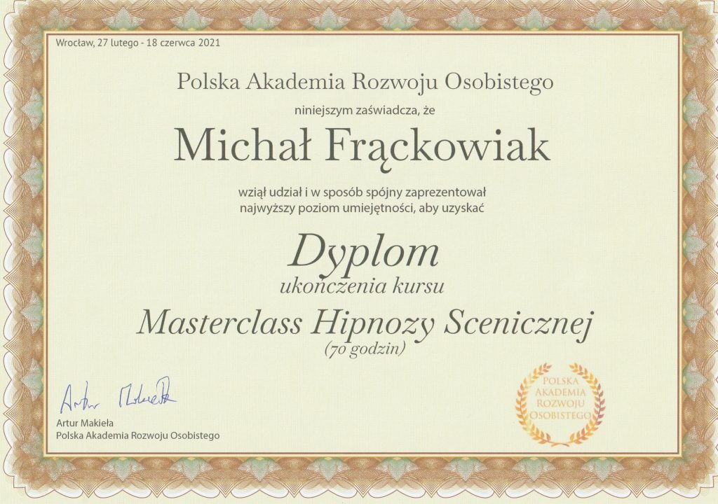 Hipnoza dla Ciebie – Michał Frąckowiak 17 2020.06 pha