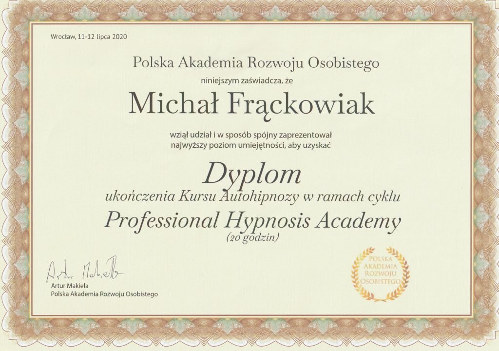 Hipnoza dla Ciebie – Michał Frąckowiak 19 2020.07 pha