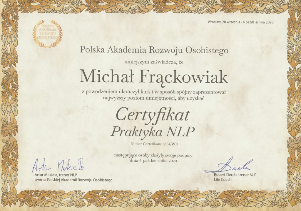 Hipnoza dla Ciebie – Michał Frąckowiak 21 2020.08 nlp