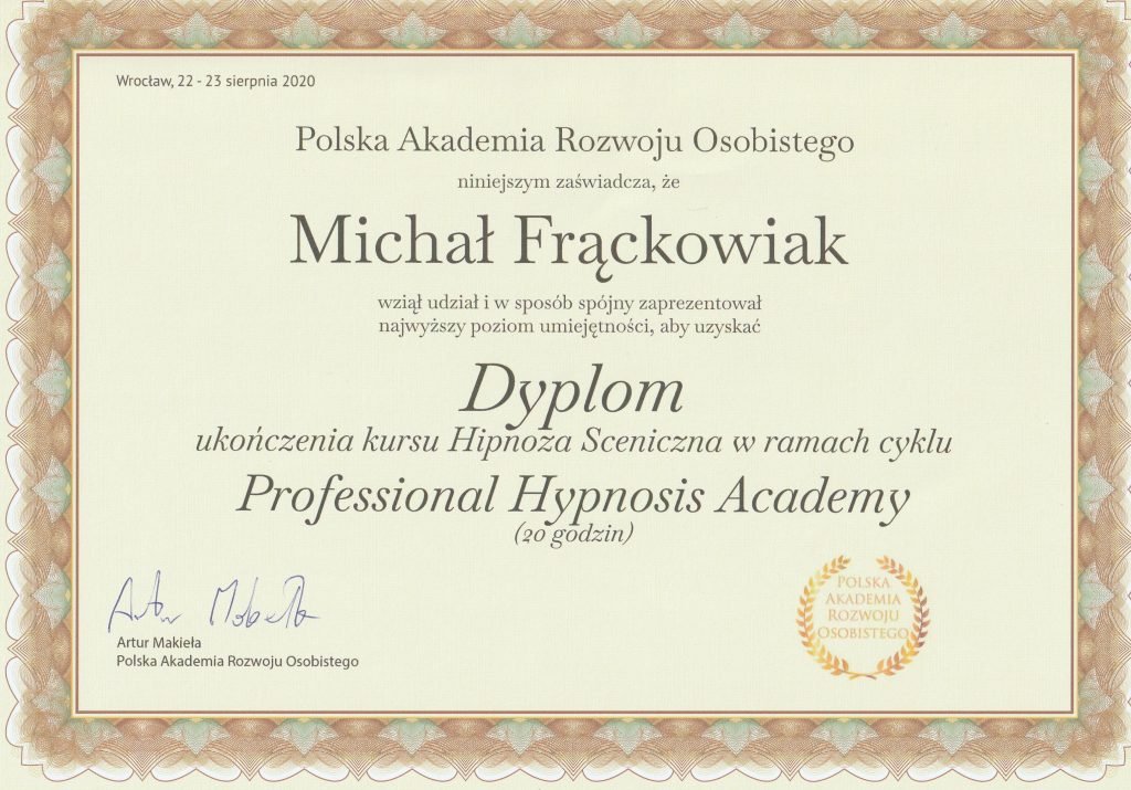 Hipnoza dla Ciebie – Michał Frąckowiak 13 2020.08 pha