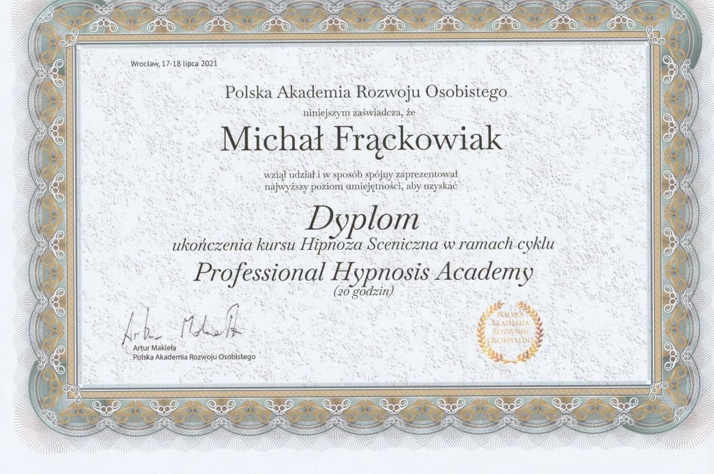 Hipnoza dla Ciebie – Michał Frąckowiak 25 2021.07 pha stage