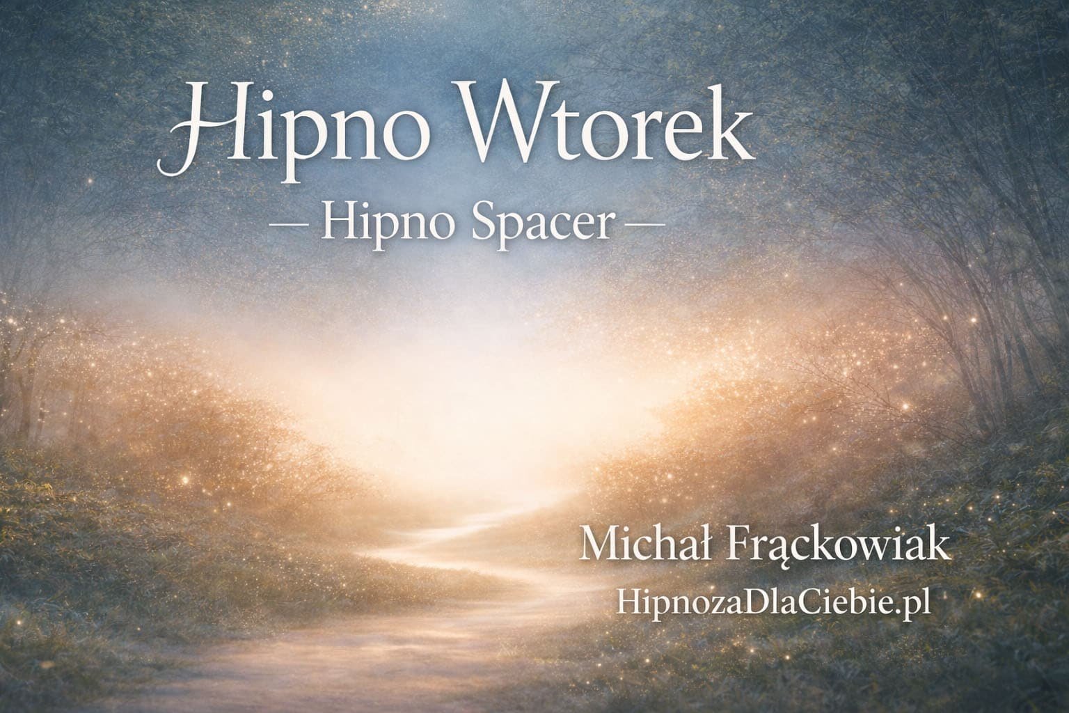Hipnoza dla Ciebie – Michał Frąckowiak 29 Spokojny krajobraz z napisem hipnoza